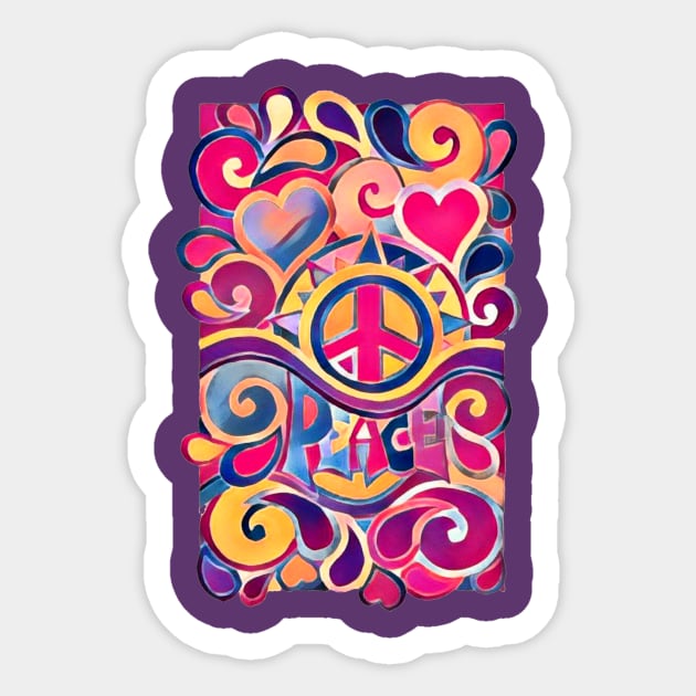 Peace and Love Sticker by AlondraHanley